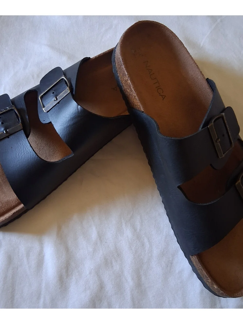 Nautica Men’s Black Double-Buckle Slide Sandals